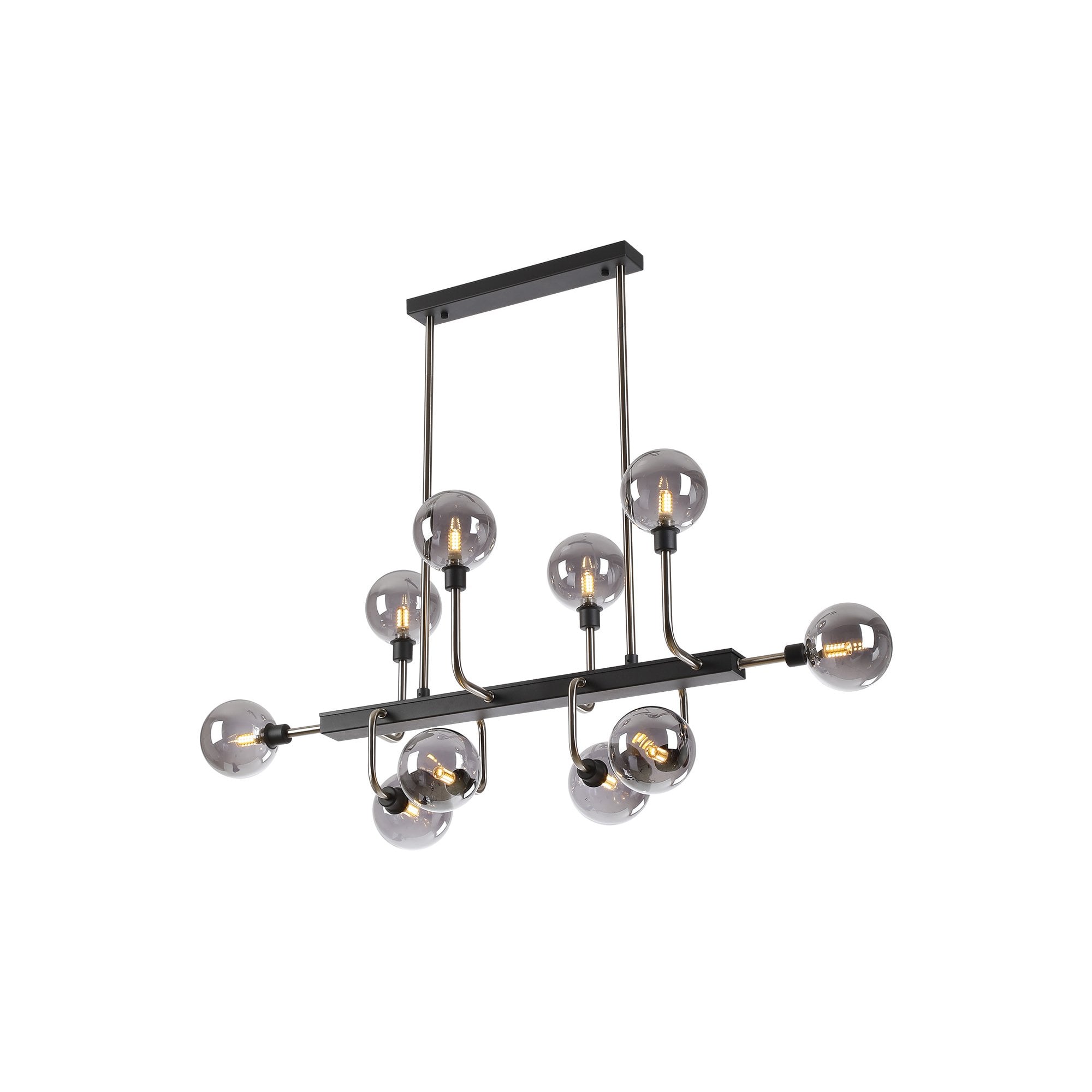 NL90879 Dublin 10 Light Pendant Graphite Satin Nickel