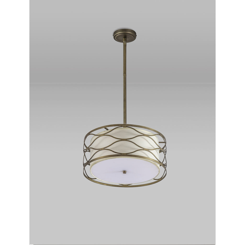 NL83659 Ebans 3 Light Pendant/Ceiling Light Aged Gold