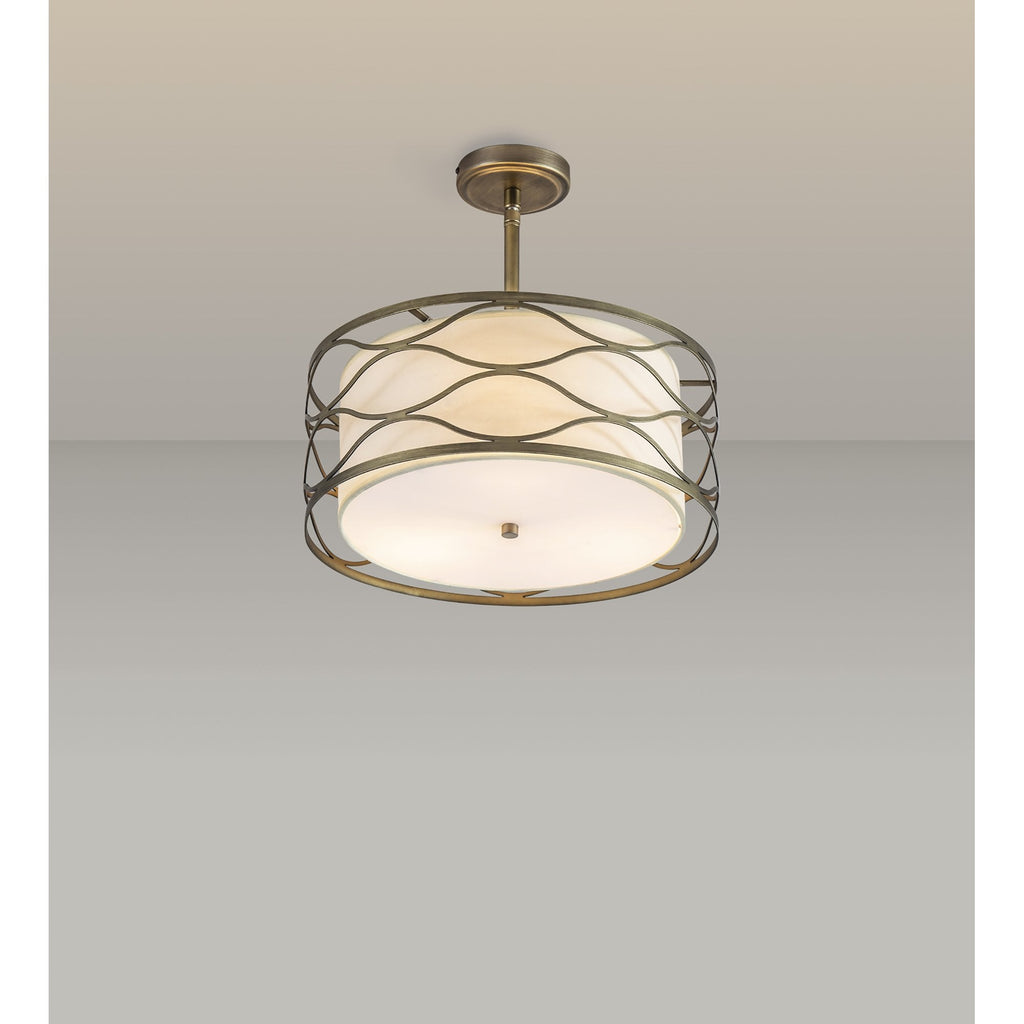 NL83659 Ebans 3 Light Pendant/Ceiling Light Aged Gold