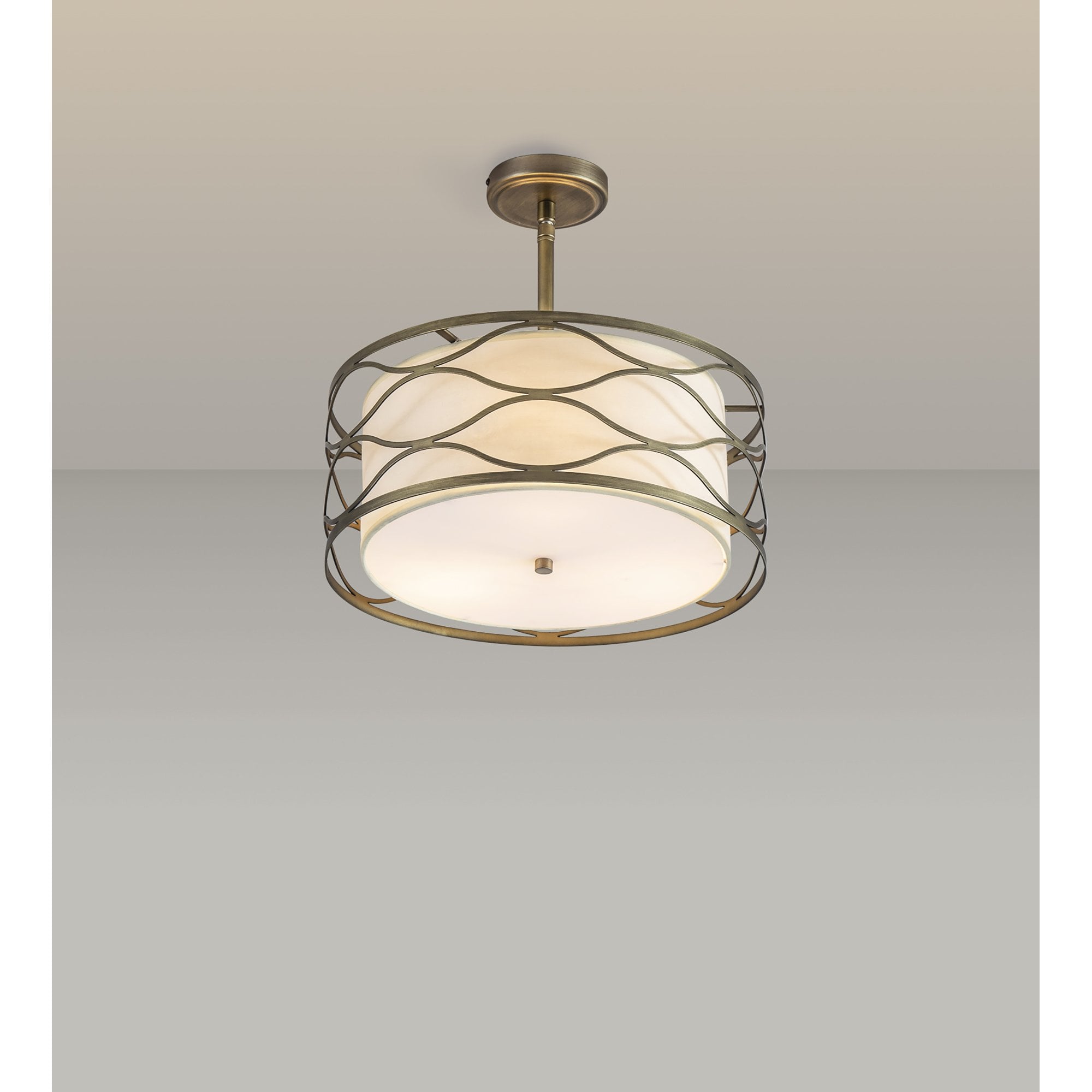 NL83659 Ebans 3 Light Pendant/Ceiling Light Aged Gold