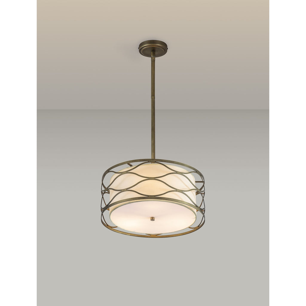 NL83659 Ebans 3 Light Pendant/Ceiling Light Aged Gold