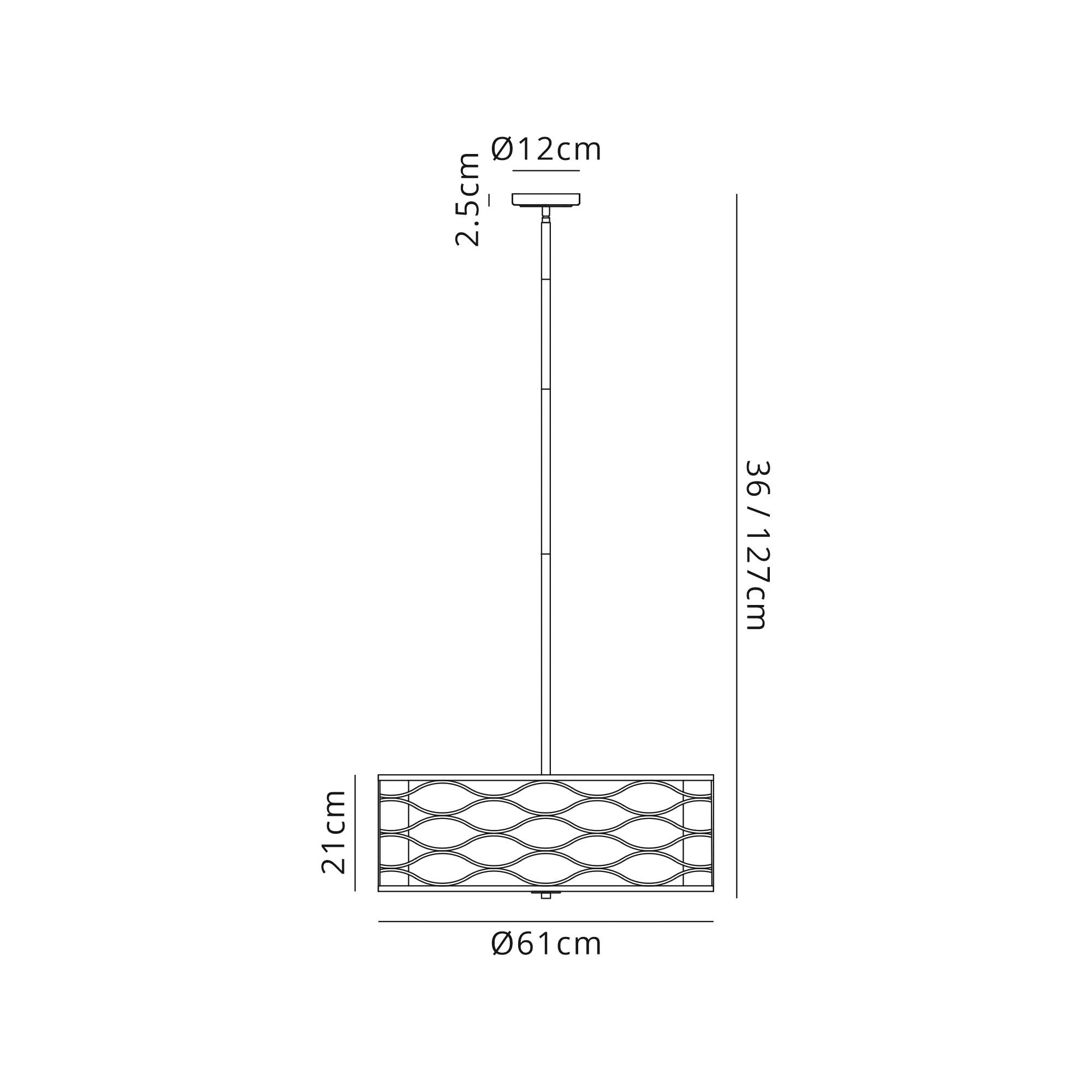NL83669 Ebans 5 Light Pendant/Ceiling Light Aged Gold