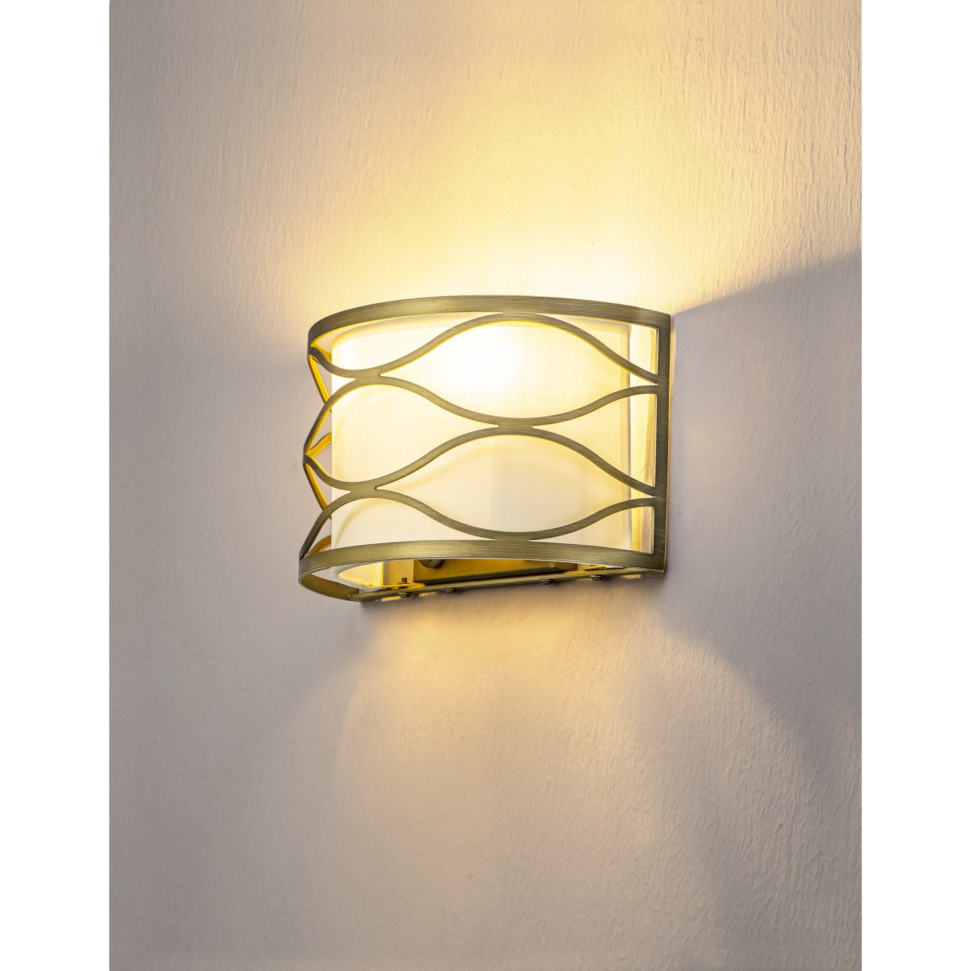 NL83689 Ebans 2 Light Wall Light Aged Gold