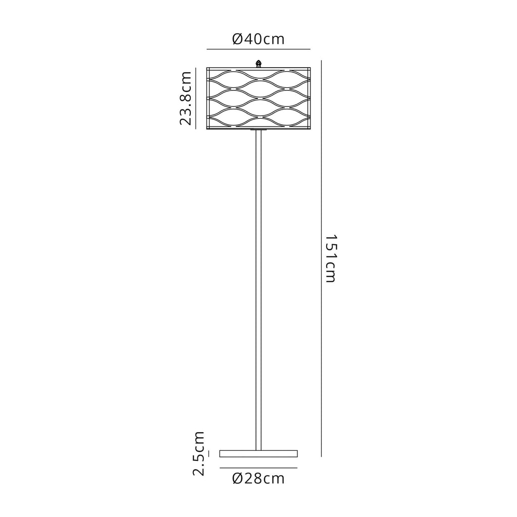 NL83709 Ebans 3 Light Floor Lamp Aged Gold