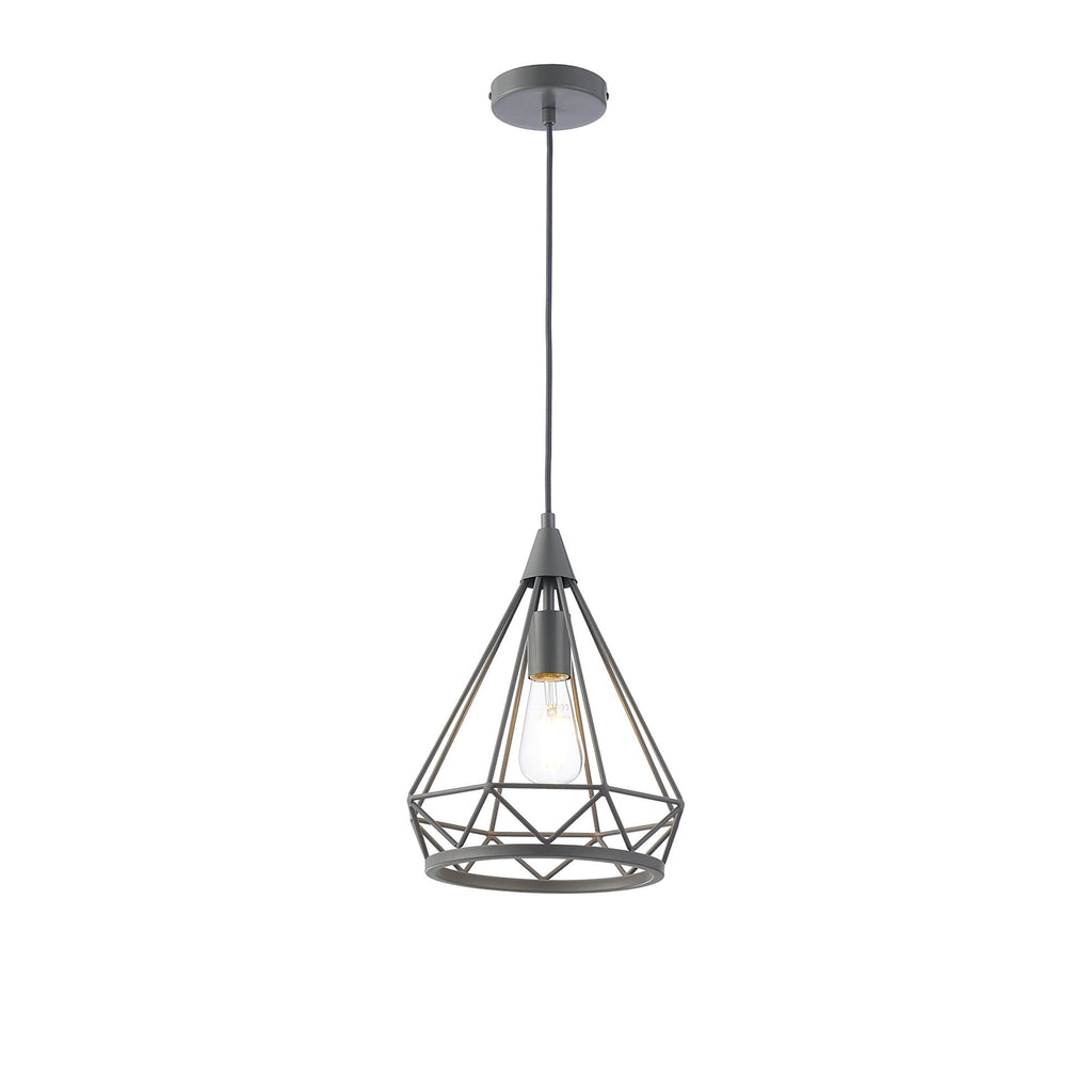 NL93829 Eros 1 Light Small Diamond Pendant Matt Grey