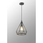 NL93829 Eros 1 Light Small Diamond Pendant Matt Grey