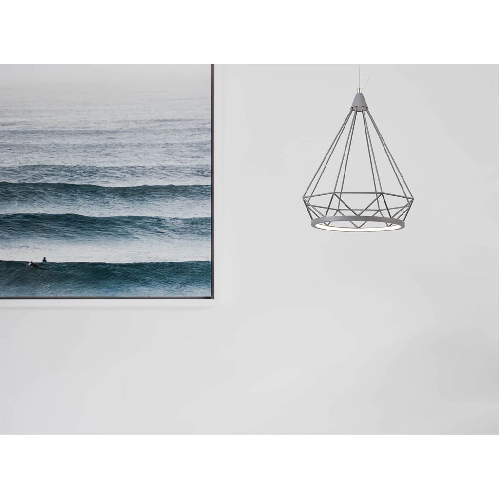NL93829 Eros 1 Light Small Diamond Pendant Matt Grey