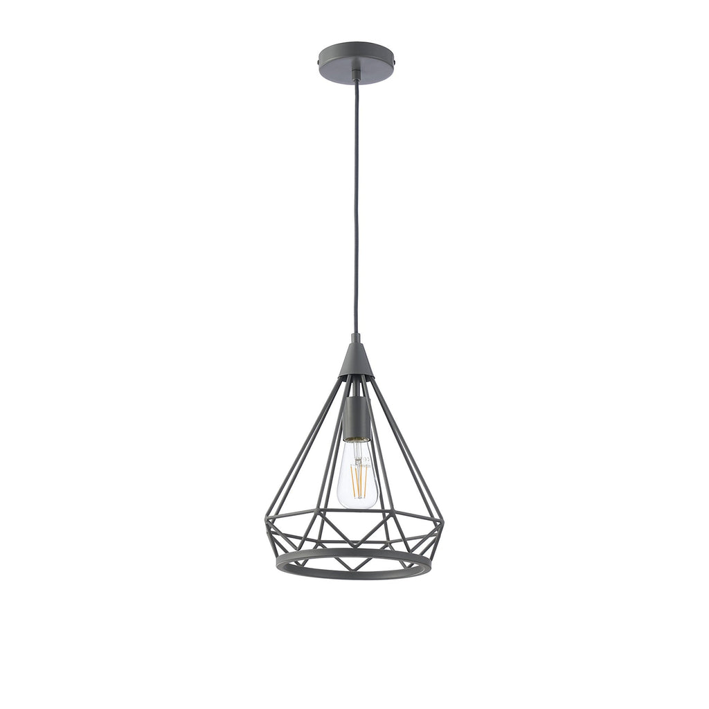 NL93829 Eros 1 Light Small Diamond Pendant Matt Grey