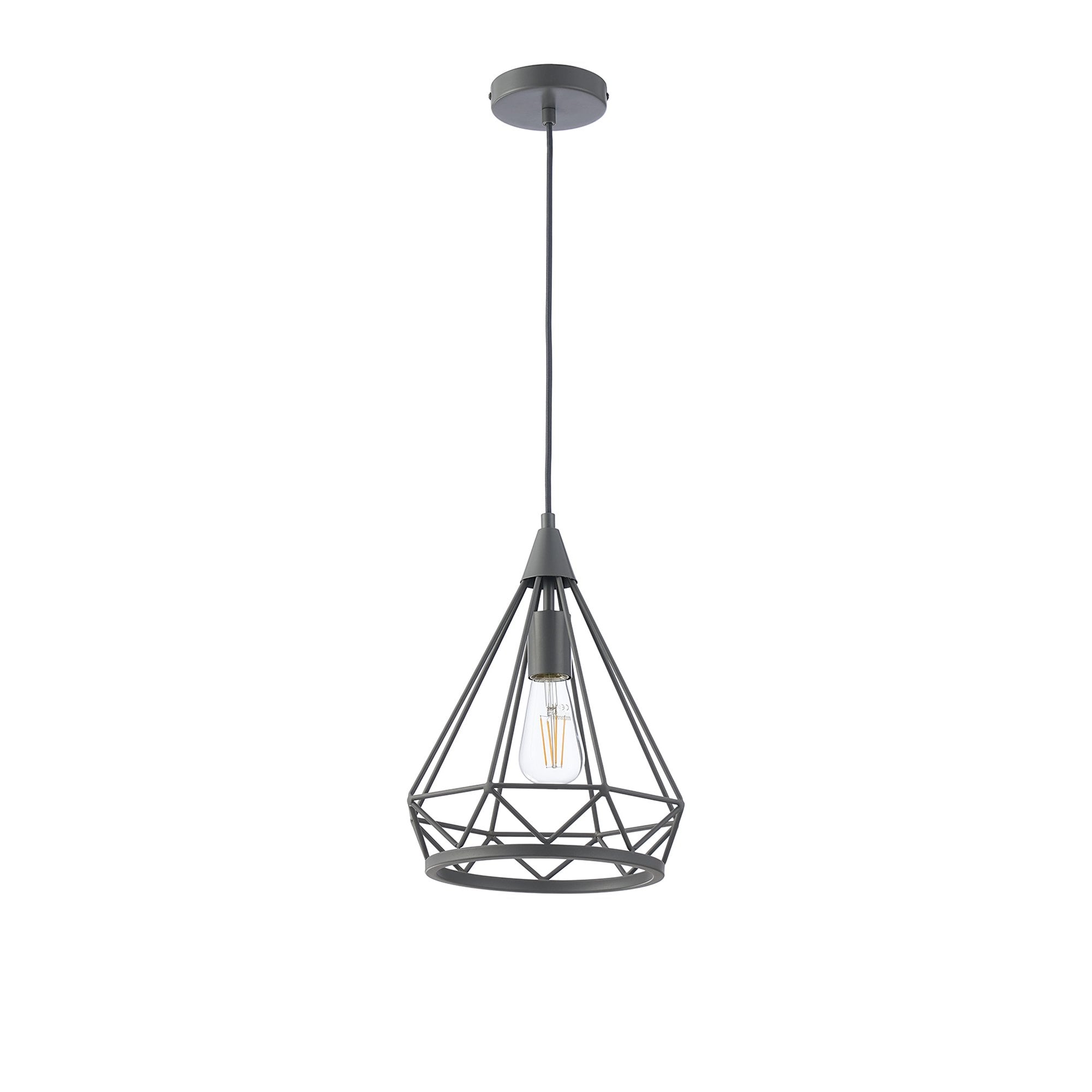 NL93829 Eros 1 Light Small Diamond Pendant Matt Grey