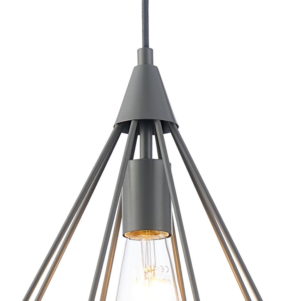 NL93829 Eros 1 Light Small Diamond Pendant Matt Grey