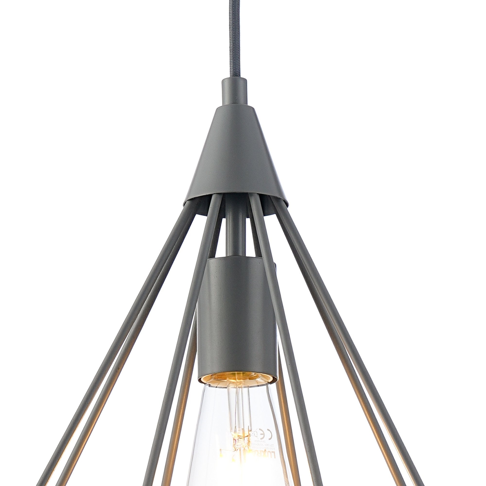 NL93829 Eros 1 Light Small Diamond Pendant Matt Grey