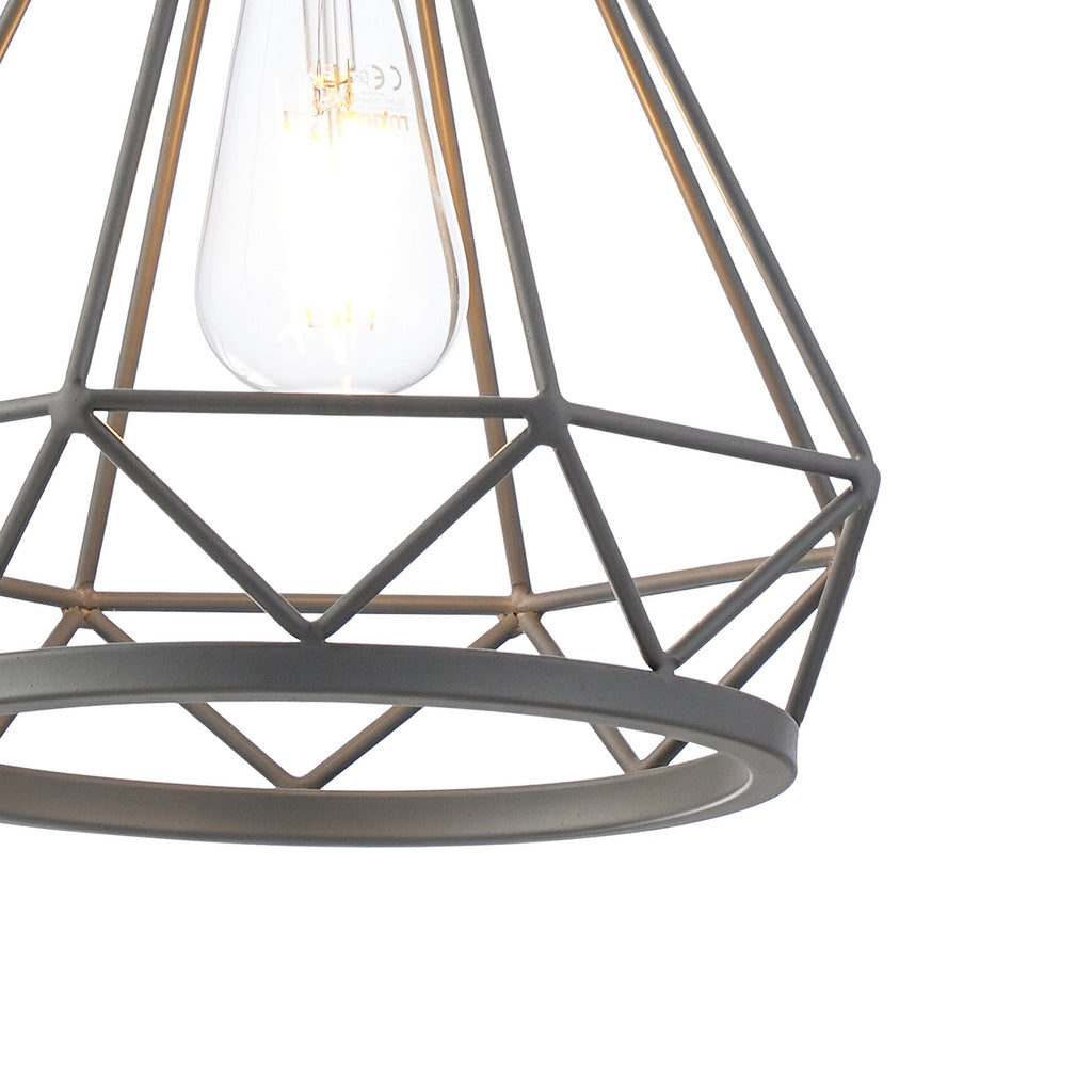NL93829 Eros 1 Light Small Diamond Pendant Matt Grey