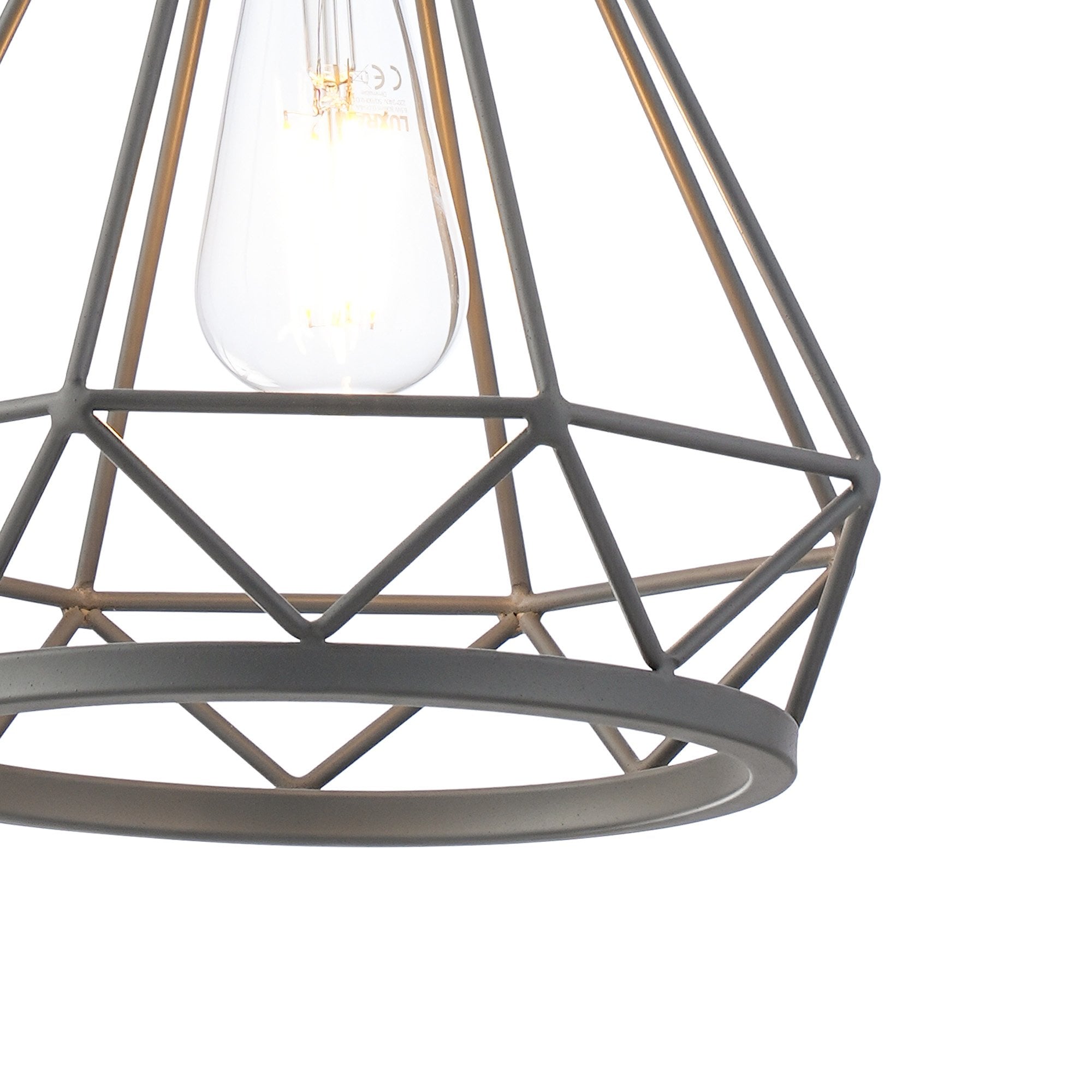 NL93829 Eros 1 Light Small Diamond Pendant Matt Grey