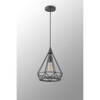 NL93829 Eros 1 Light Small Diamond Pendant Matt Grey