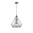 NL93839 Eros 1 Light Large Diamond Pendant Matt Grey