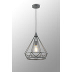 NL93839 Eros 1 Light Large Diamond Pendant Matt Grey