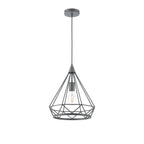NL93839 Eros 1 Light Large Diamond Pendant Matt Grey