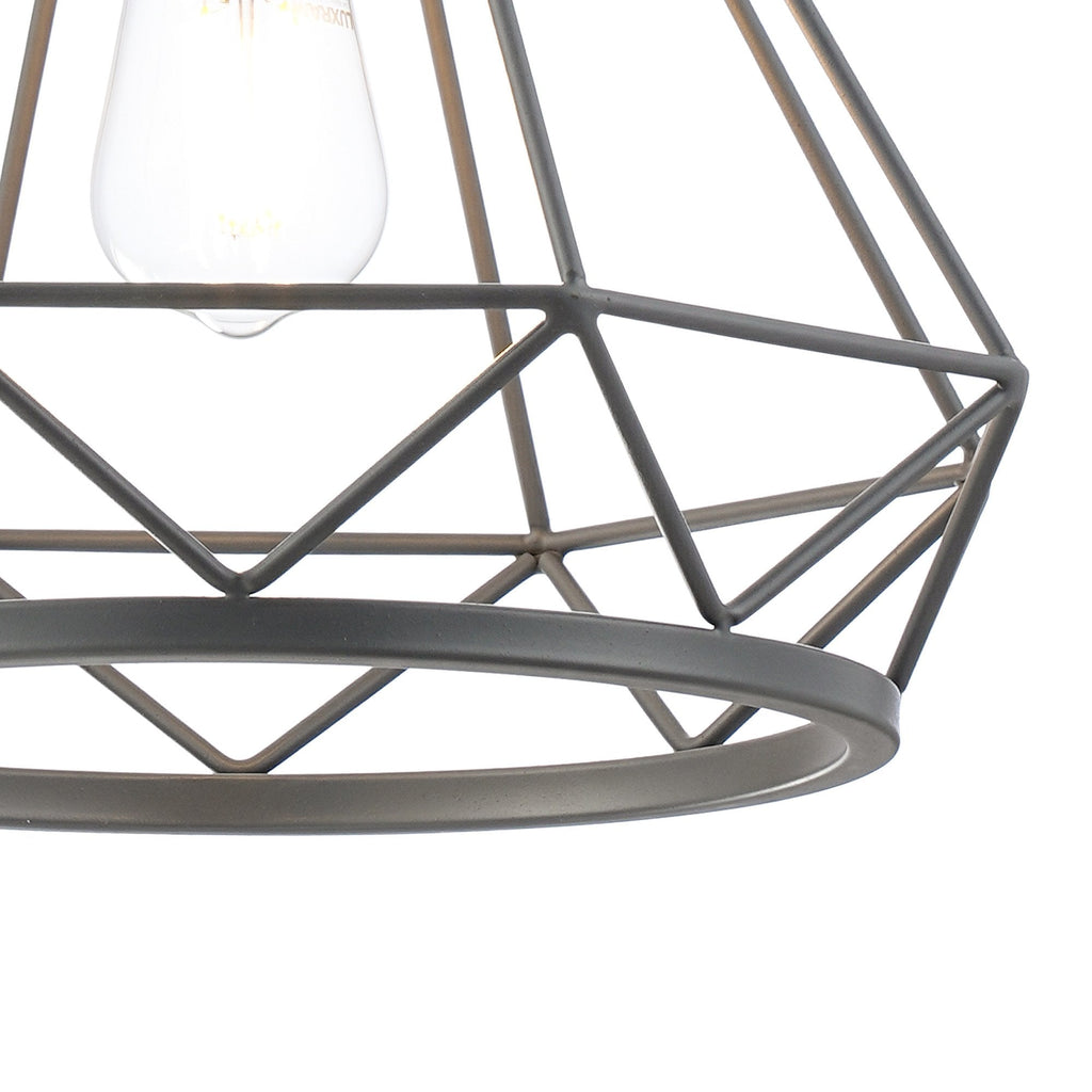 NL93839 Eros 1 Light Large Diamond Pendant Matt Grey