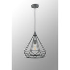 NL93839 Eros 1 Light Large Diamond Pendant Matt Grey