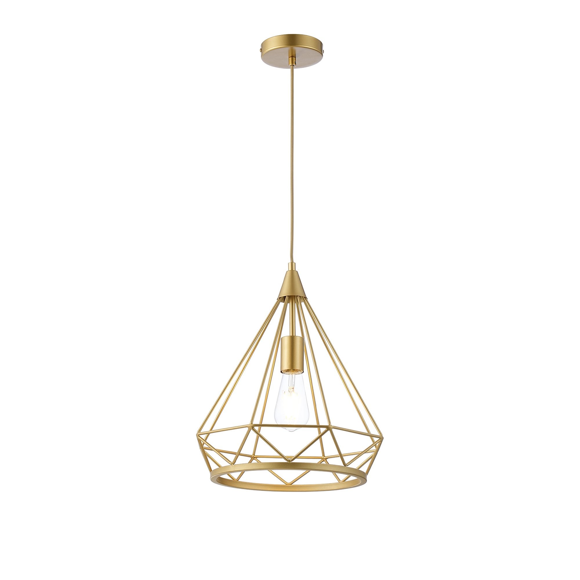 NL93859 Eros 1 Light Large Diamond Pendant Gold