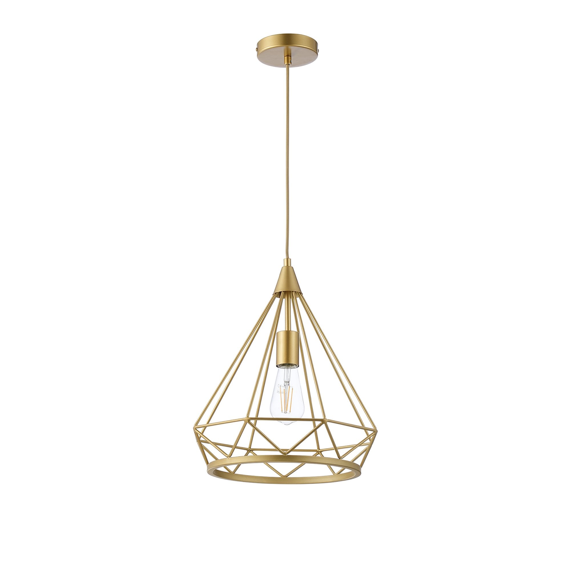 NL93859 Eros 1 Light Large Diamond Pendant Gold