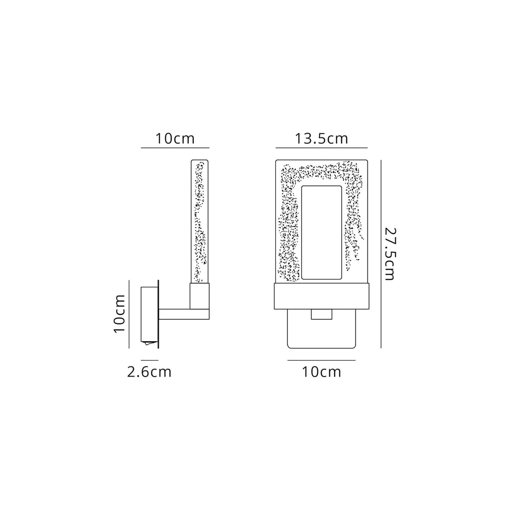 NL83289 Eski 1 LED Wall Light Polished Chrome Clear