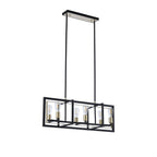 NL85839 Ebbole 6 Light Pendant Satin Black Champagne Gold