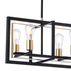 NL85839 Ebbole 6 Light Pendant Satin Black Champagne Gold
