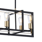 NL85839 Ebbole 6 Light Pendant Satin Black Champagne Gold