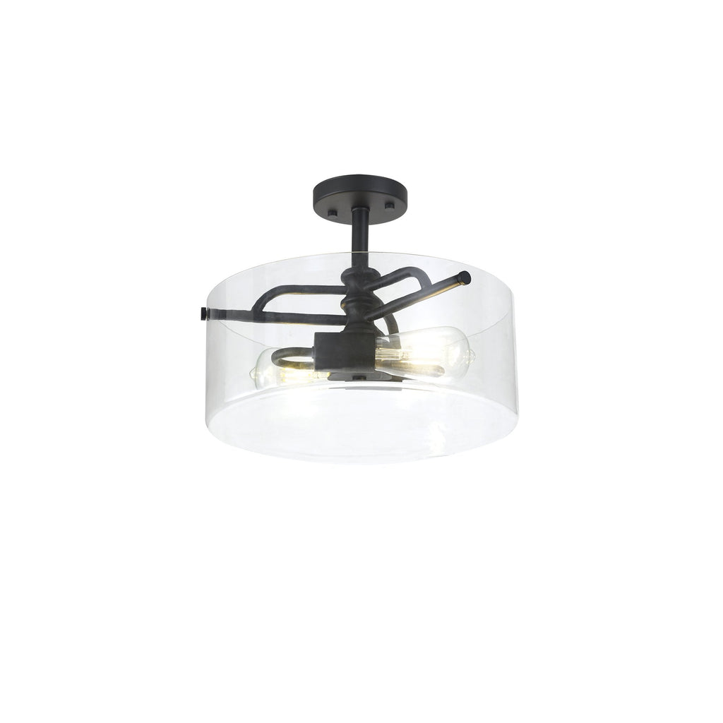 NL88039 Gabrel 2 Light Ceiling Light Sand Black Clear