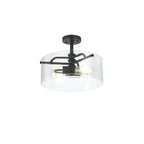 NL88039 Gabrel 2 Light Ceiling Light Sand Black Clear