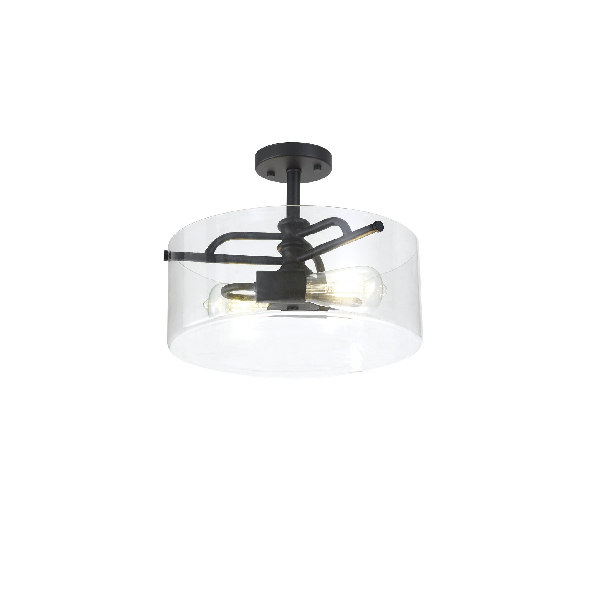 NL88039 Gabrel 2 Light Ceiling Light Sand Black Clear