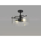 NL88039 Gabrel 2 Light Ceiling Light Sand Black Clear