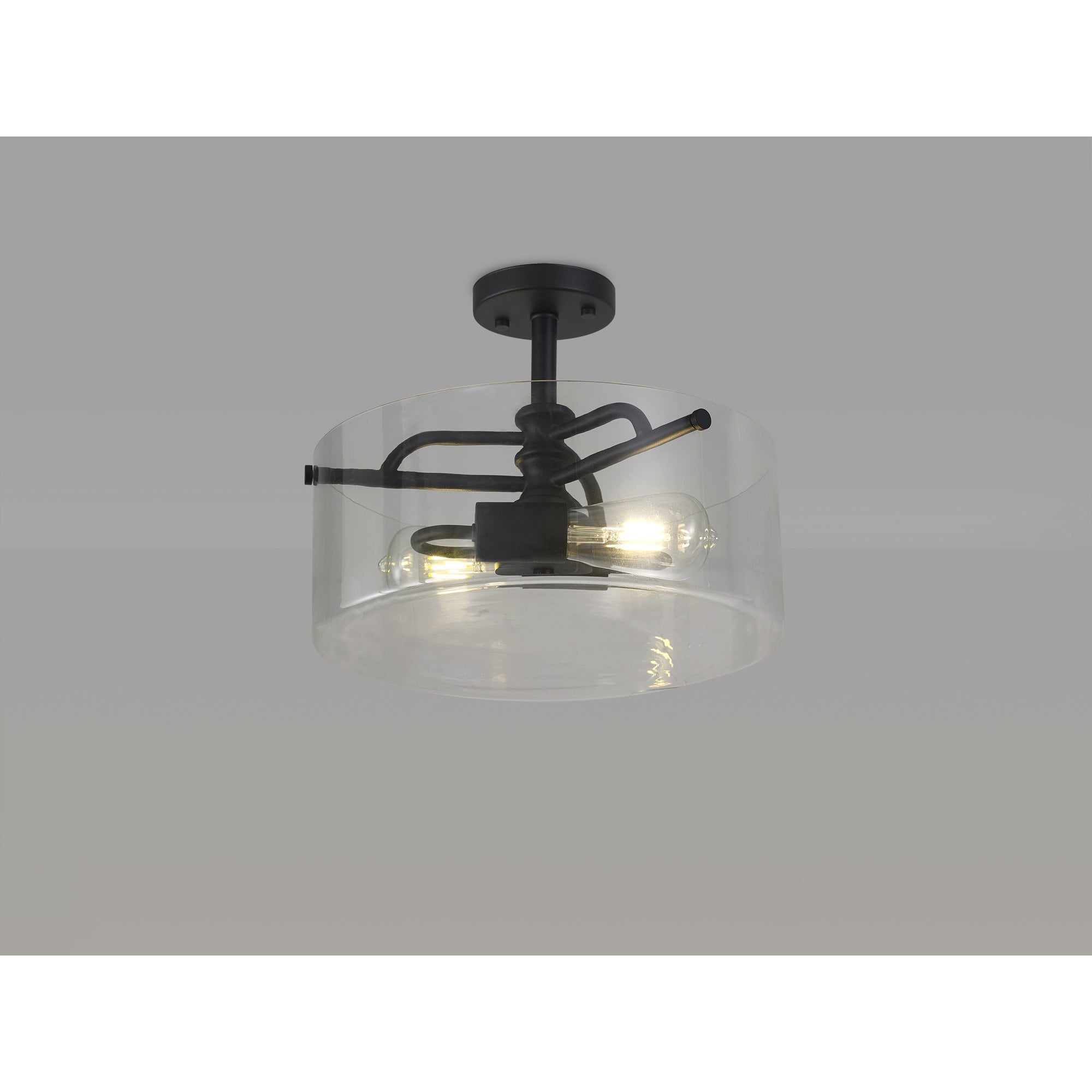 NL88039 Gabrel 2 Light Ceiling Light Sand Black Clear