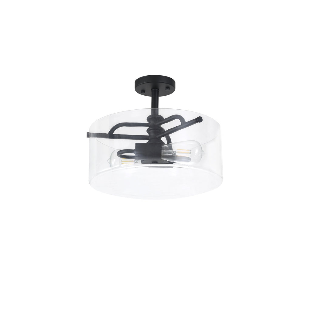 NL88039 Gabrel 2 Light Ceiling Light Sand Black Clear