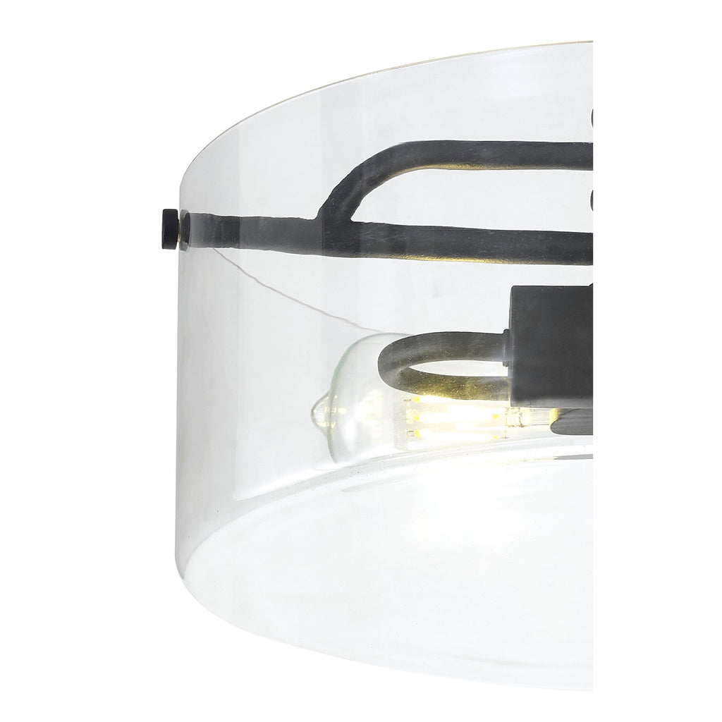 NL88039 Gabrel 2 Light Ceiling Light Sand Black Clear