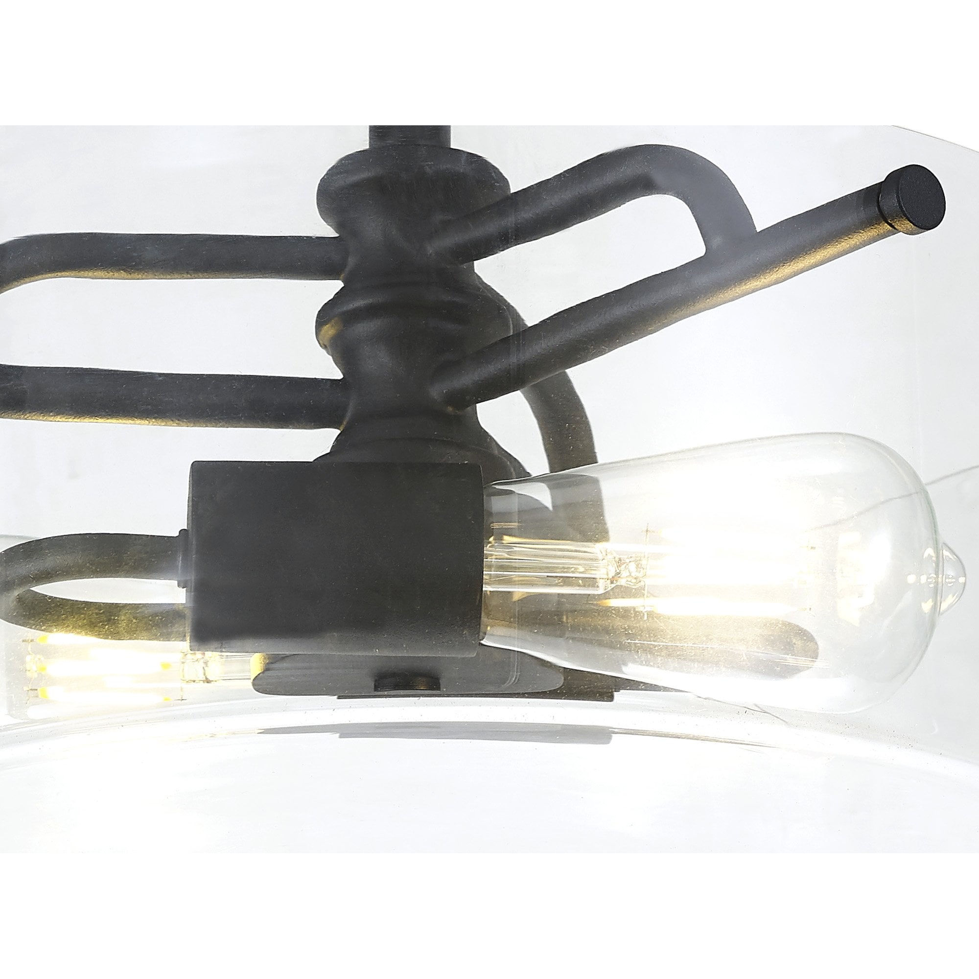 NL88039 Gabrel 2 Light Ceiling Light Sand Black Clear