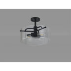 NL88039 Gabrel 2 Light Ceiling Light Sand Black Clear