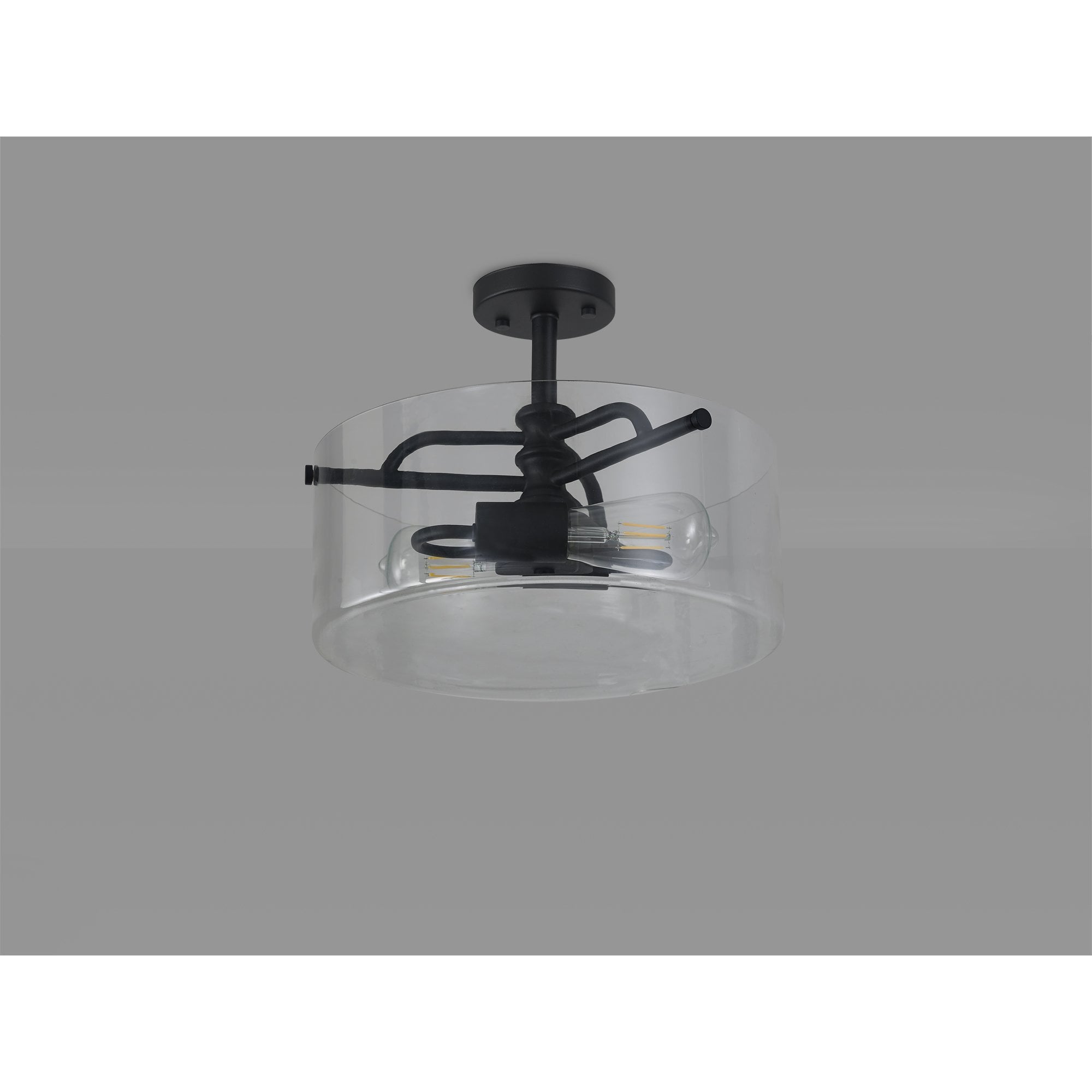 NL88039 Gabrel 2 Light Ceiling Light Sand Black Clear