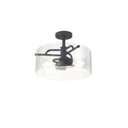 NL88049 Gabrel 2 Light Ceiling Light Anthracite Clear