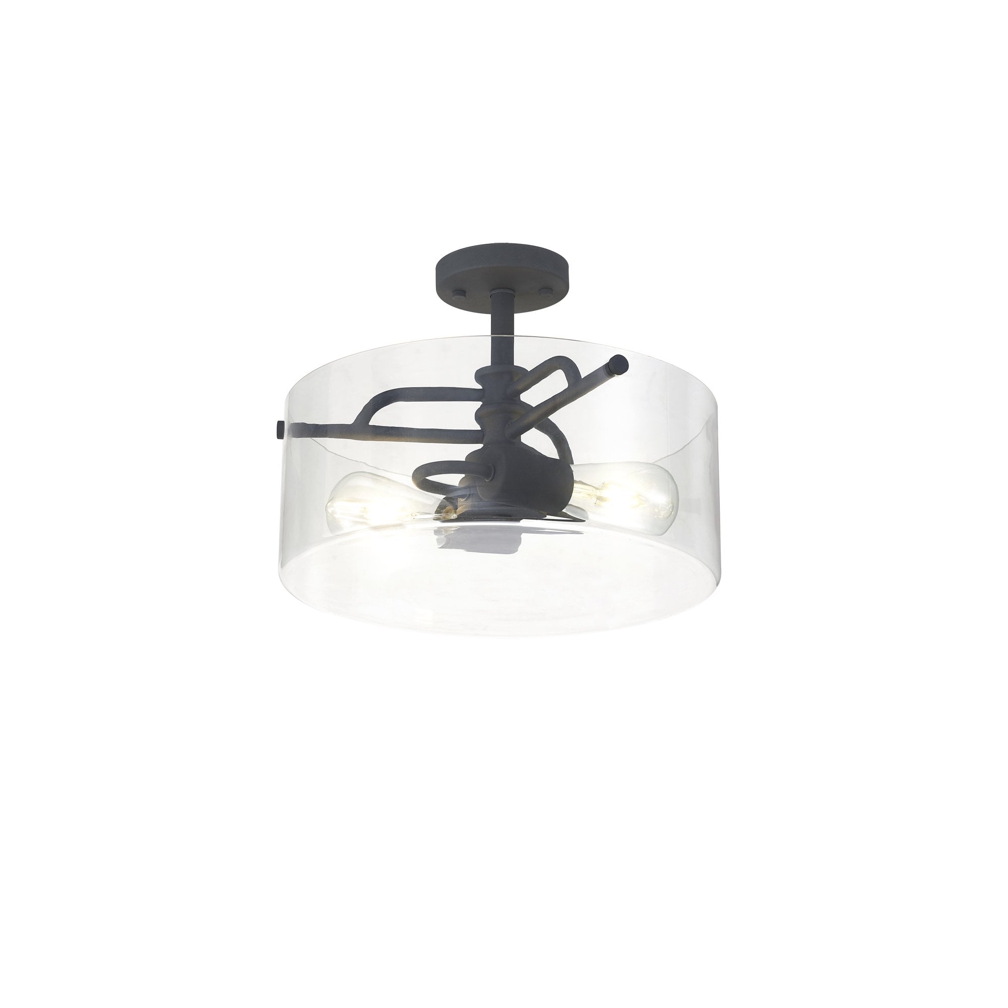 NL88049 Gabrel 2 Light Ceiling Light Anthracite Clear