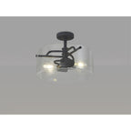 NL88049 Gabrel 2 Light Ceiling Light Anthracite Clear