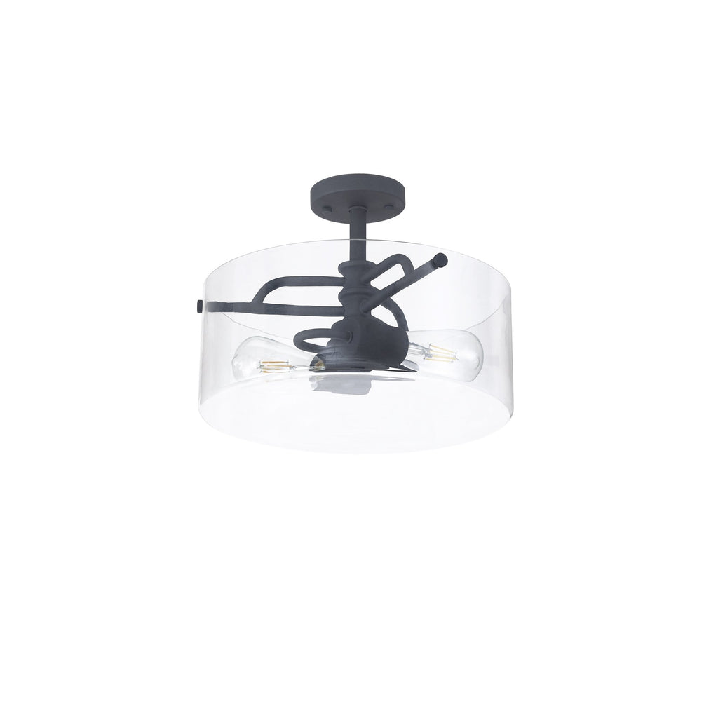 NL88049 Gabrel 2 Light Ceiling Light Anthracite Clear