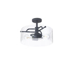 NL88049 Gabrel 2 Light Ceiling Light Anthracite Clear