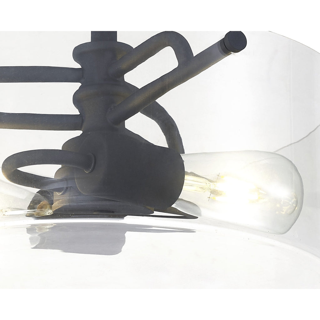 NL88049 Gabrel 2 Light Ceiling Light Anthracite Clear