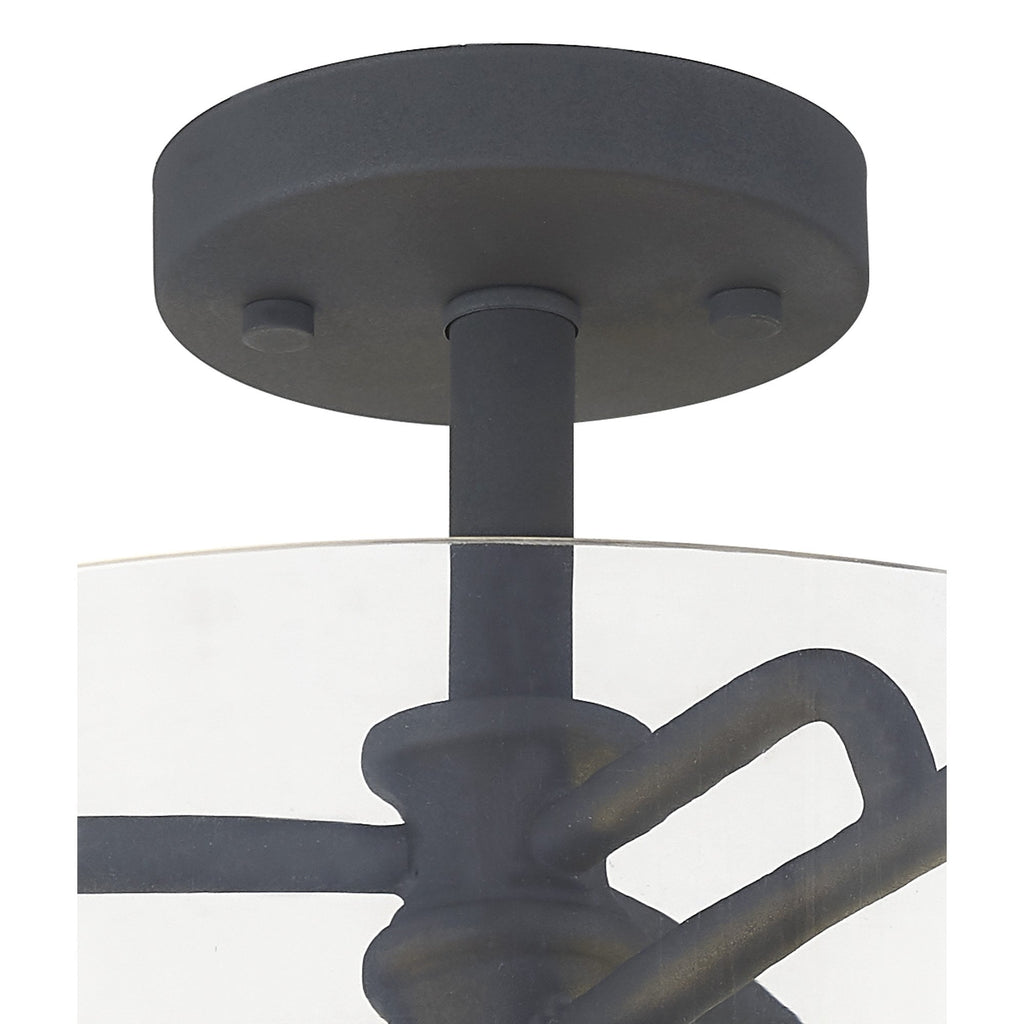NL88049 Gabrel 2 Light Ceiling Light Anthracite Clear