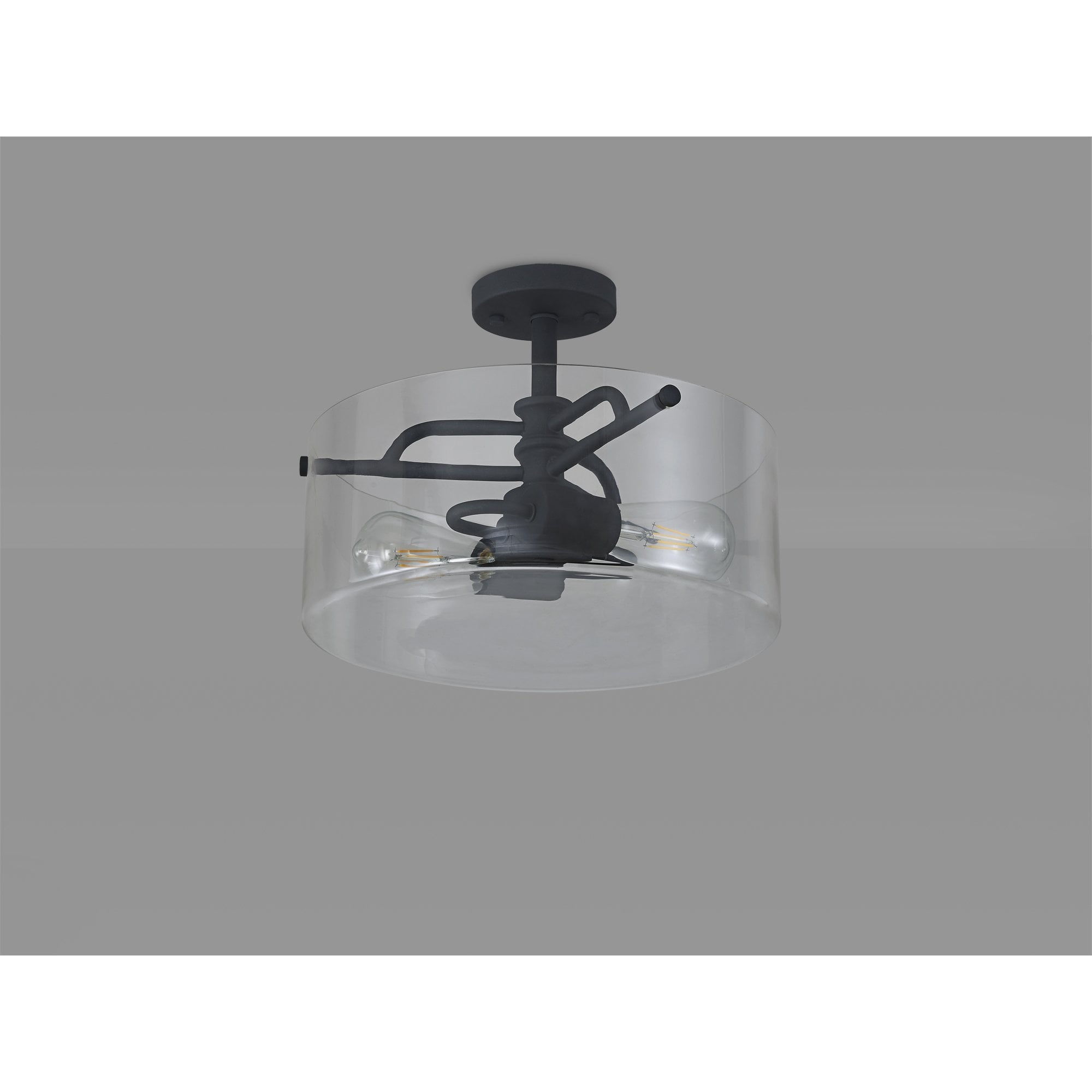 NL88049 Gabrel 2 Light Ceiling Light Anthracite Clear