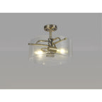 NL88059 Gabrel 2 Light Ceiling Light Antique Brass Clear