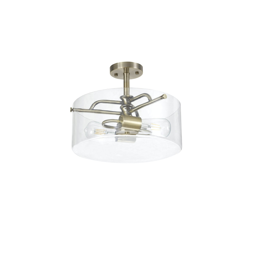 NL88059 Gabrel 2 Light Ceiling Light Antique Brass Clear