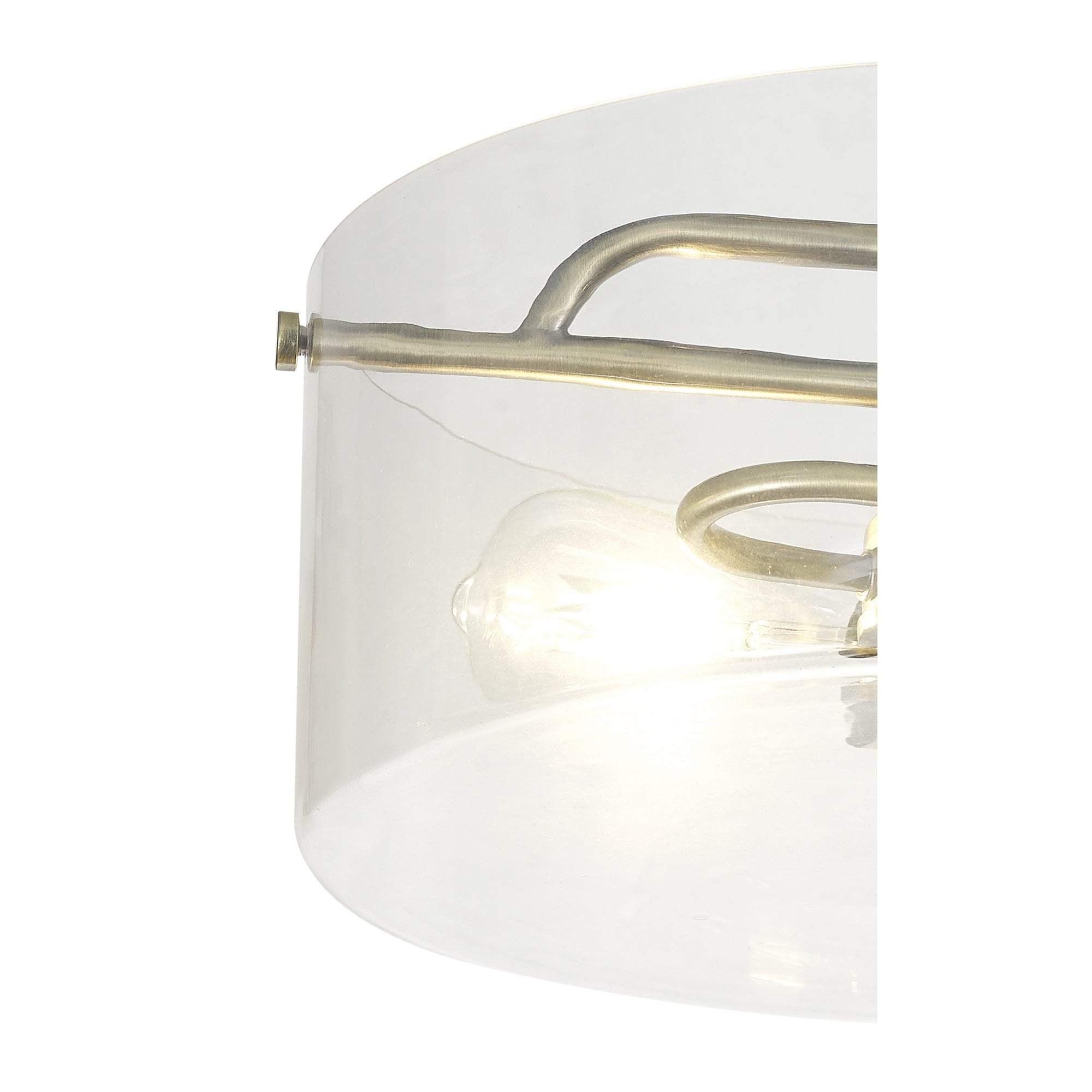 NL88059 Gabrel 2 Light Ceiling Light Antique Brass Clear